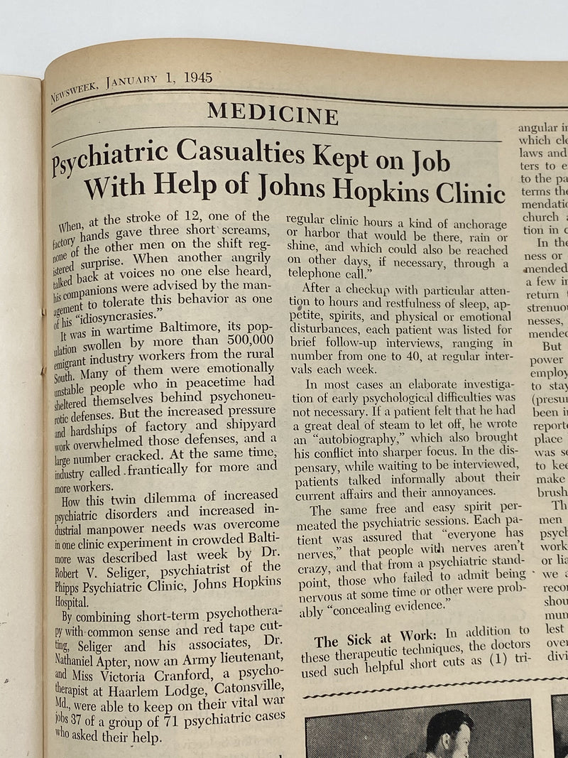 Newsweek - Johns Hopkins - January 1945 Recovery Collectibles