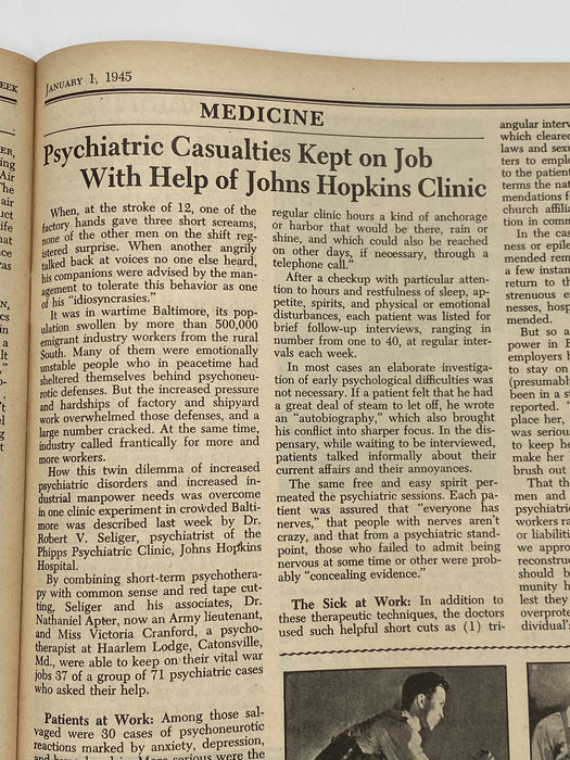 Newsweek By Air - Johns Hopkins - January 1945 Recovery Collectibles