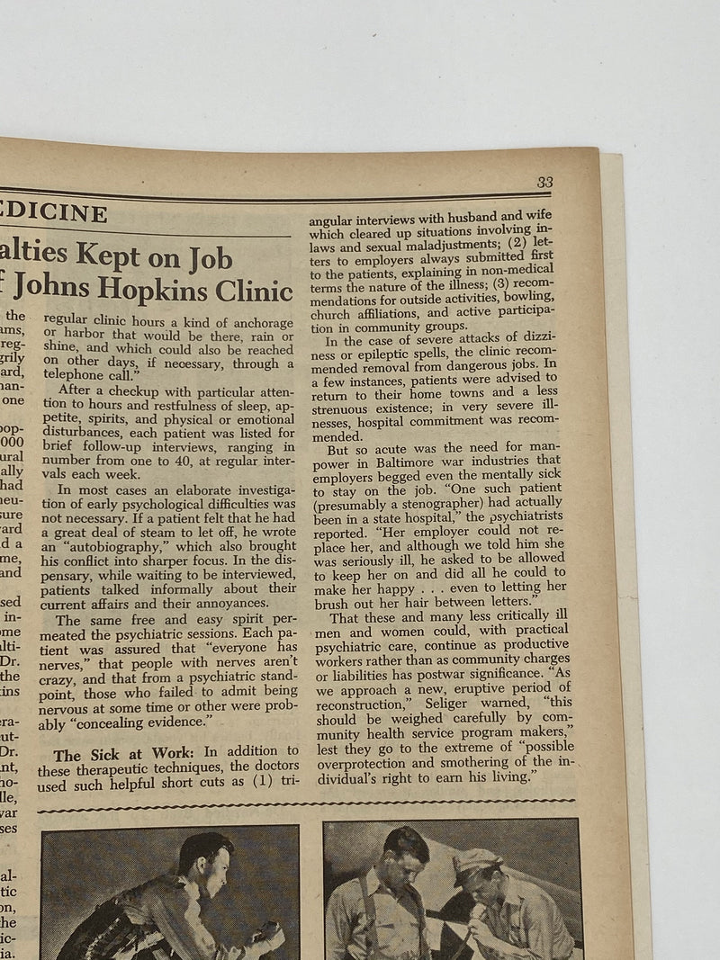 Newsweek By Air - Johns Hopkins - January 1945 Recovery Collectibles