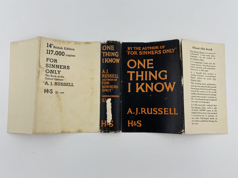 One Thing I Know by A.J. Russell - First Printing 1933 - ODJ Recovery Collectibles