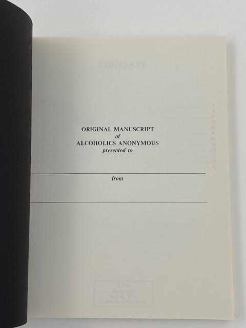 Original Manuscript Reprint - 1985 Alcoholics Anonymous Recovery Collectibles