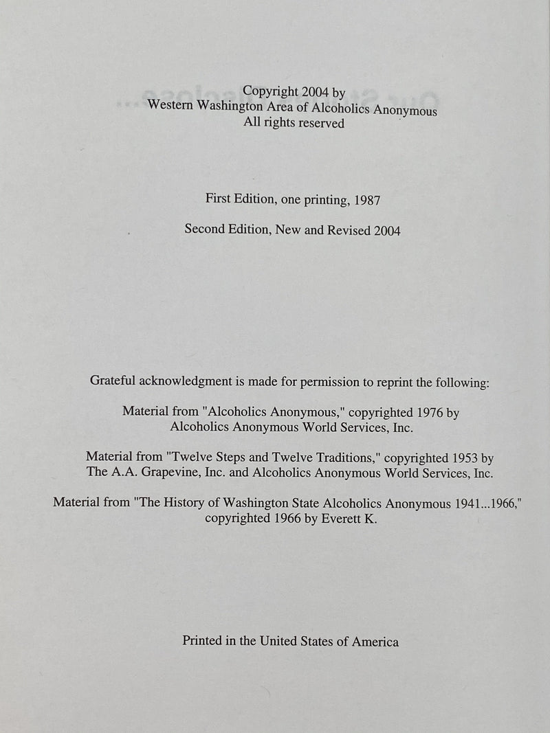 Our Stories Disclose... A History of Western Washington Area of AA - 2nd Edition 2004 Recovery Collectibles