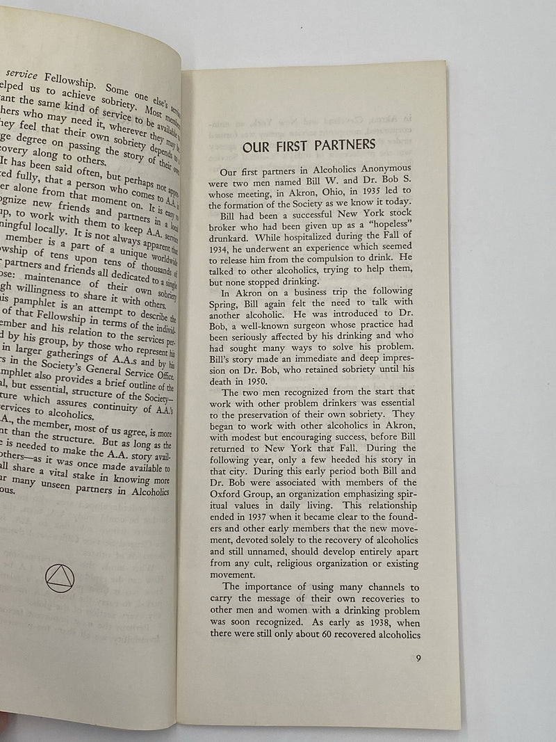 Partners in A.A. - 1958 First Printing Pamphlet Paul Henke