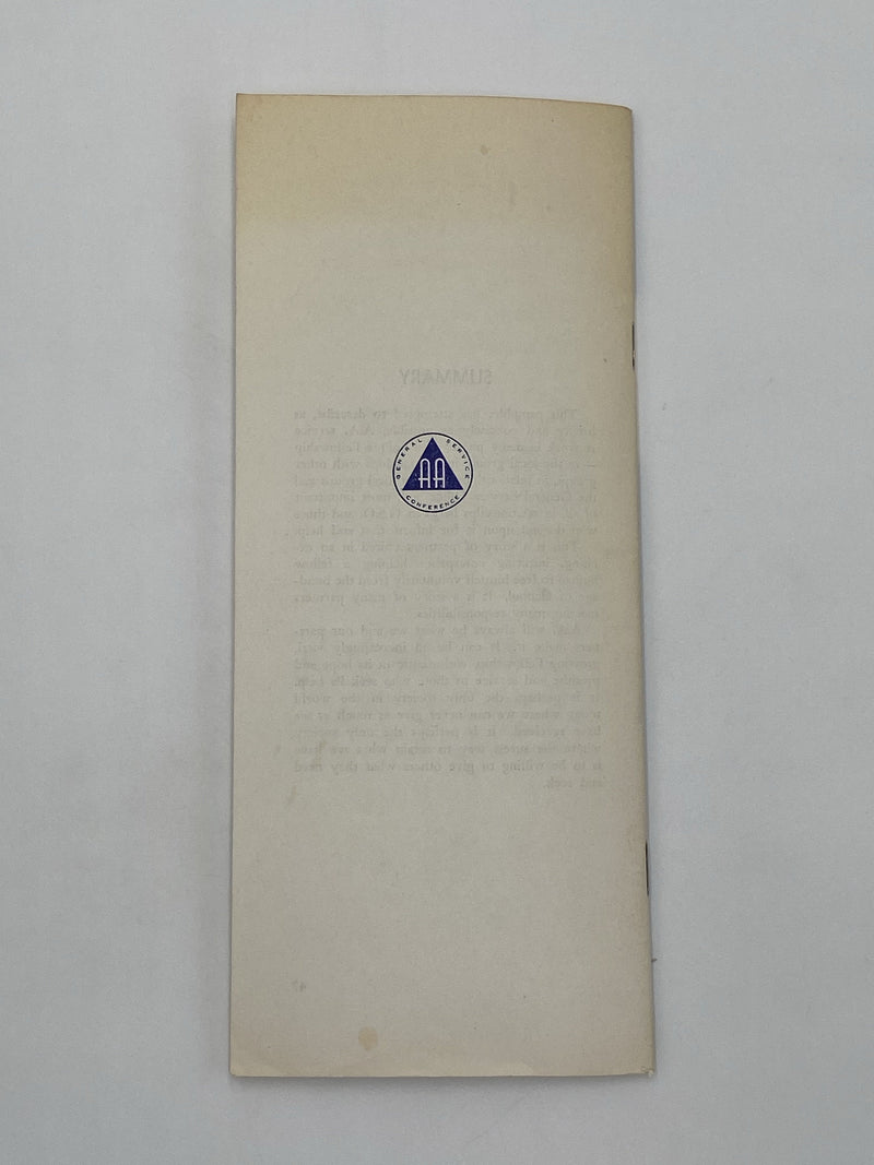 Partners in A.A. - 1958 First Printing Pamphlet Paul Henke