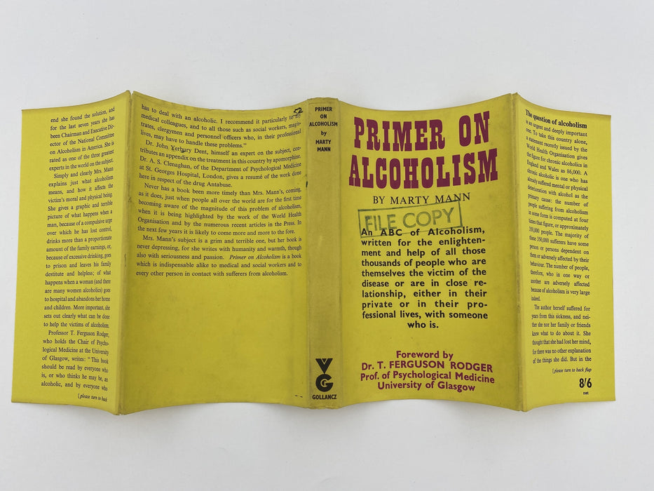 Primer On Alcoholism by Marty Mann - Great Britain Edition - First Printing 1952 - ODJ Recovery Collectibles