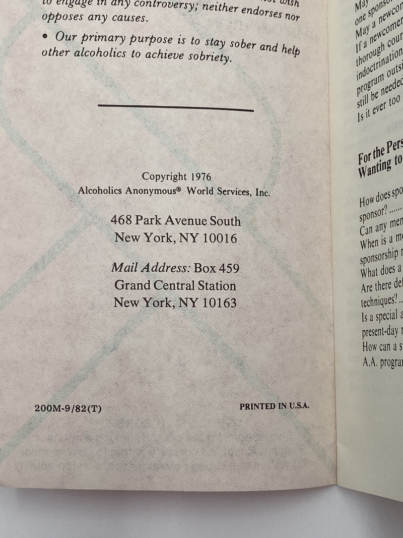 Questions and Answers on Sponsorship - 1982 Recovery Collectibles