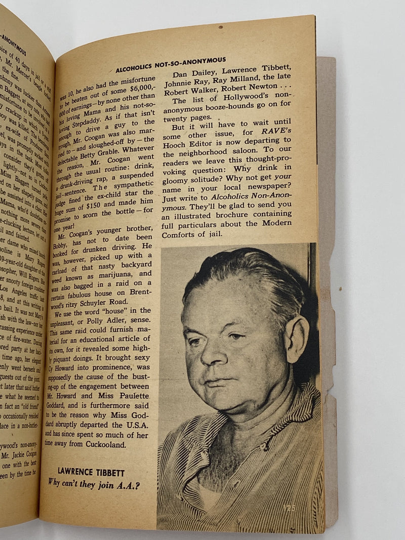 Rave Magazine - Alcoholics Not-So-Anonymous- March 1955 Recovery Collectibles