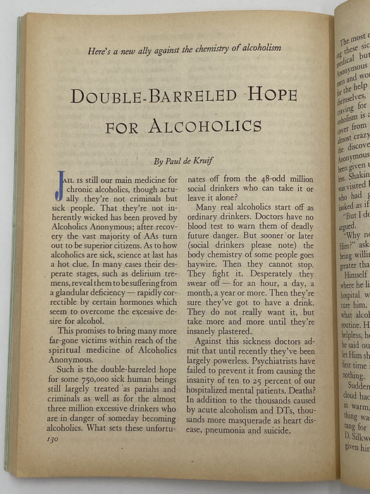Reader’s Digest - Double Barreled Hope for Alcoholics - October 1950 Recovery Collectibles