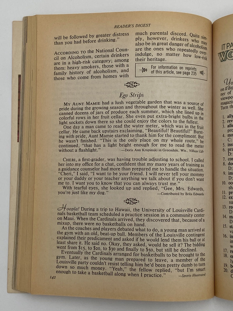 Reader’s Digest - Sober Advice About Drinking - March 1985 Recovery Collectibles