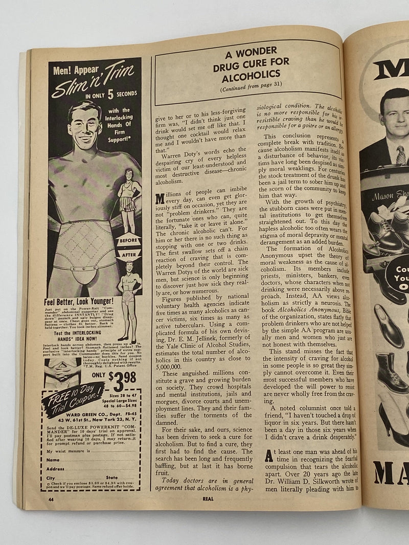 Real Magazine - A Wonder Drug Cure For Alcoholics - June 1963 Recovery Collectibles