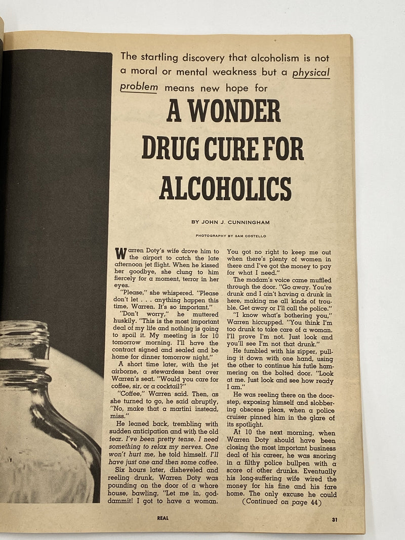 Real Magazine - A Wonder Drug Cure For Alcoholics - June 1963 Recovery Collectibles
