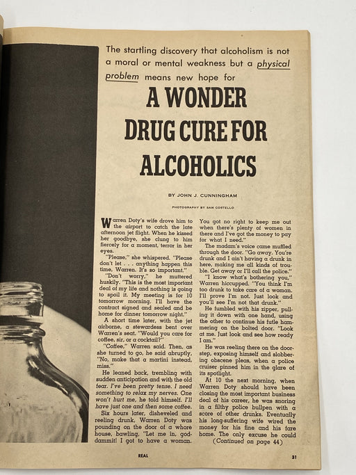 Real Magazine - A Wonder Drug Cure For Alcoholics - June 1963 Recovery Collectibles