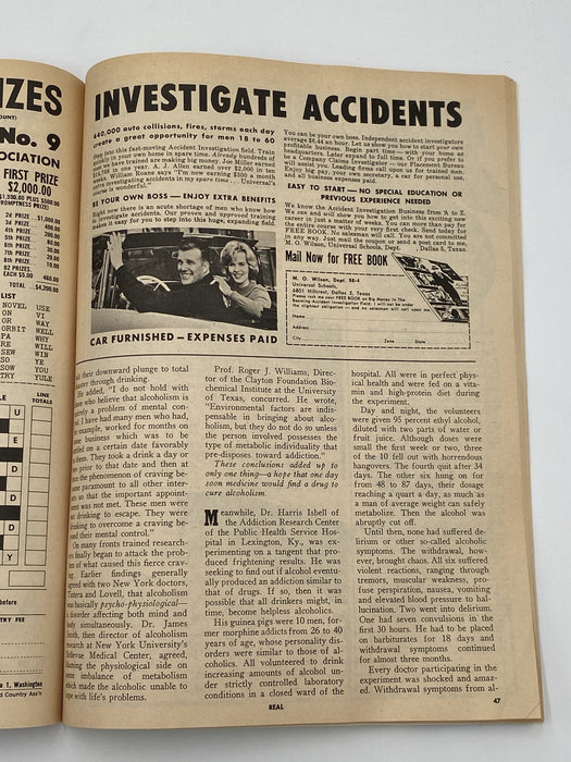 Real Magazine - A Wonder Drug Cure For Alcoholics - June 1963 Recovery Collectibles