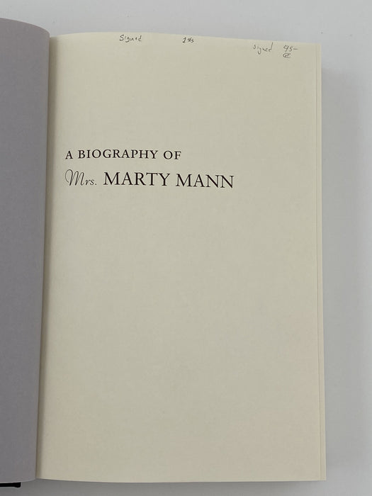 SIGNED - Mrs. Marty Mann: The First Lady of Alcoholics Anonymous by Sally and David Brown - 2001 Recovery Collectibles