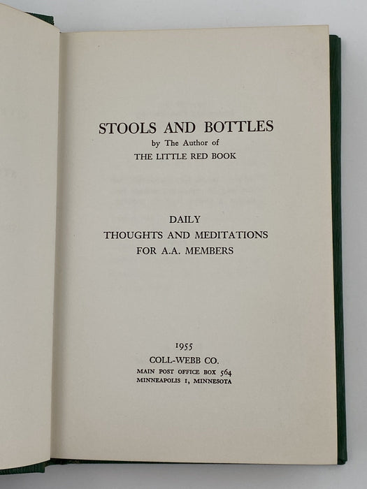 STOOLS AND BOTTLES 1st Edition 1st Printing - 1955 Recovery Collectibles