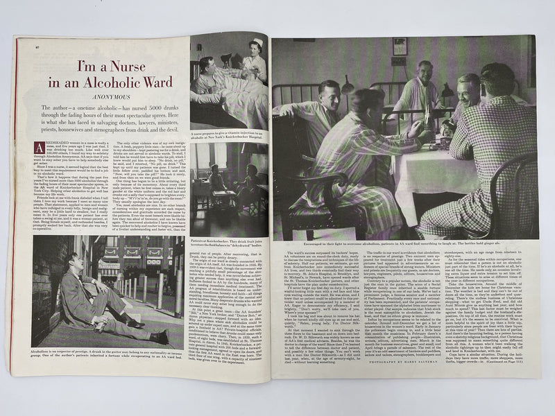 Saturday Evening Post - I’m a Nurse in an Alcoholic Ward - October 1952 Recovery Collectibles