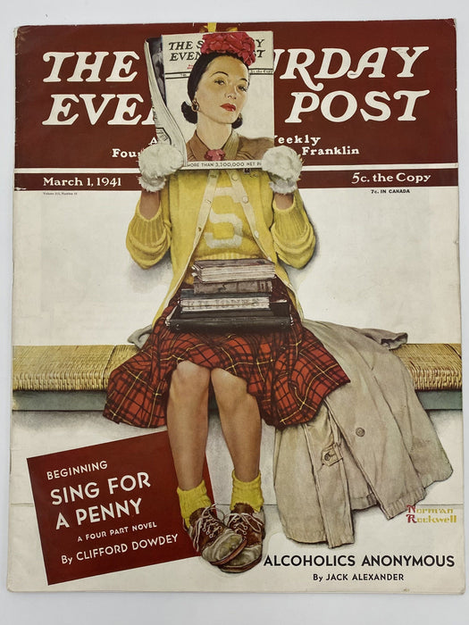 Saturday Evening Post March 1, 1941 - Alcoholics Anonymous Recovery Collectibles