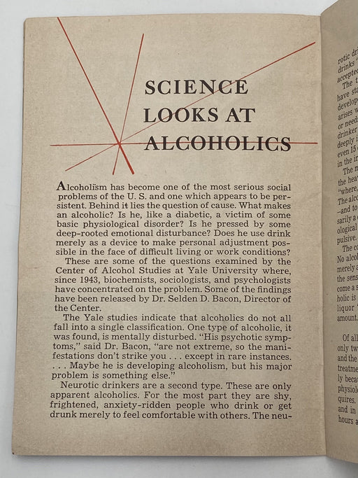 Science Looks at Alcoholics- Tempo Magazine - 1954 Recovery Collectibles