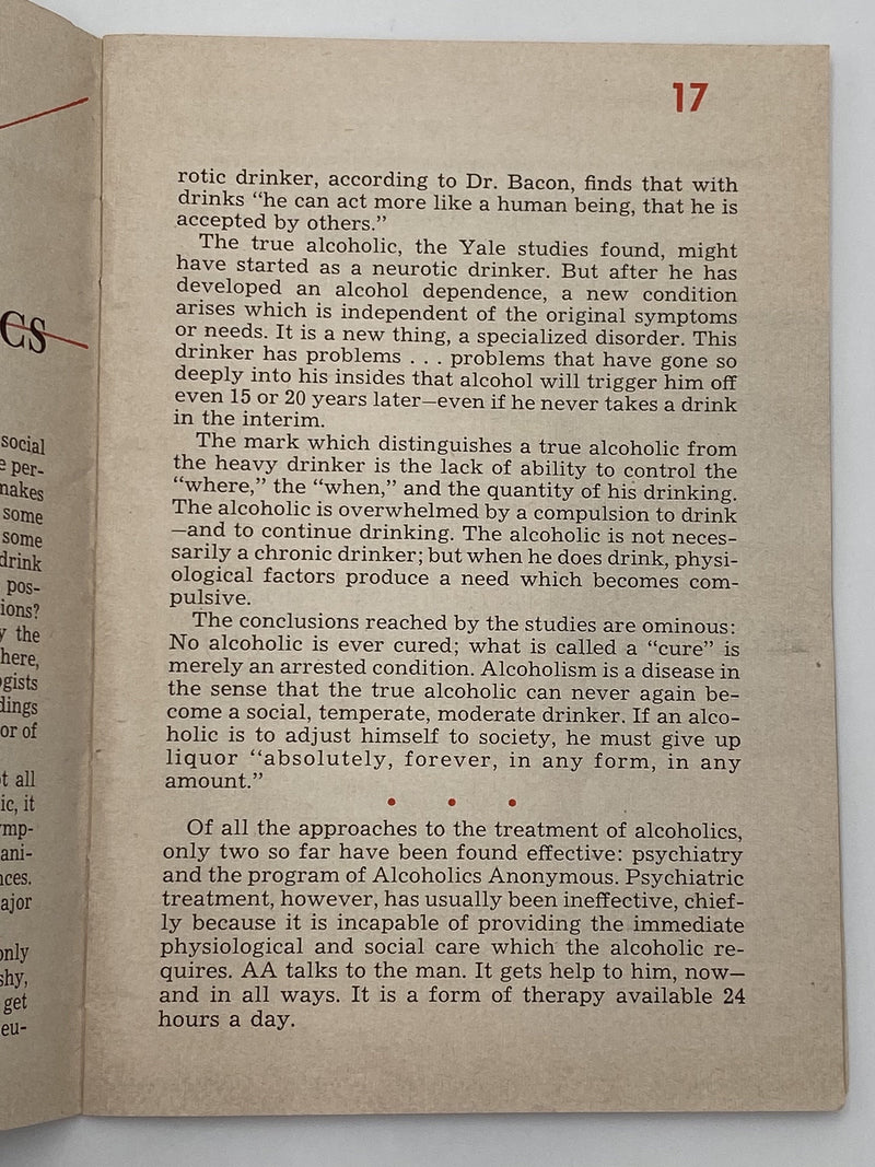 Science Looks at Alcoholics- Tempo Magazine - 1954 Recovery Collectibles