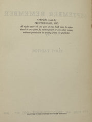 September Remember by Eliot Taintor - 1945 - Laser Copy Dust Jacket Recovery Collectibles