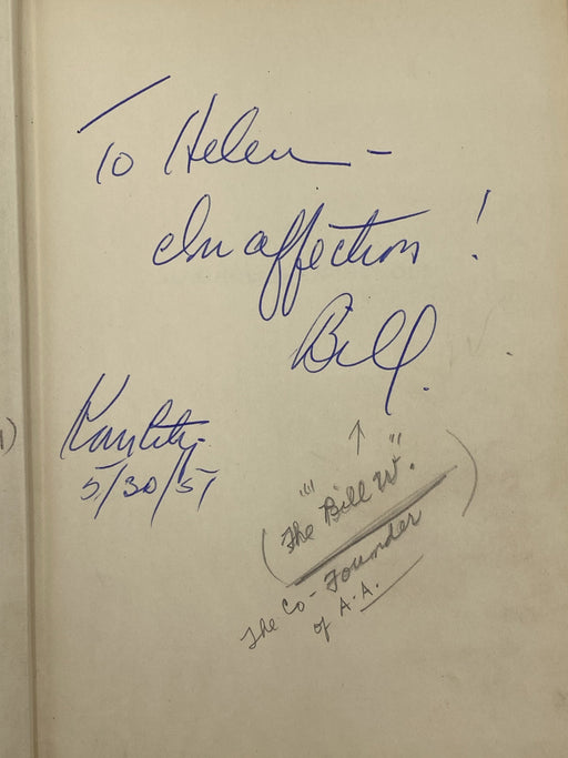 Signed by Bill Wilson - Alcoholics Anonymous First Edition 13th Printing Big Book Recovery Collectibles