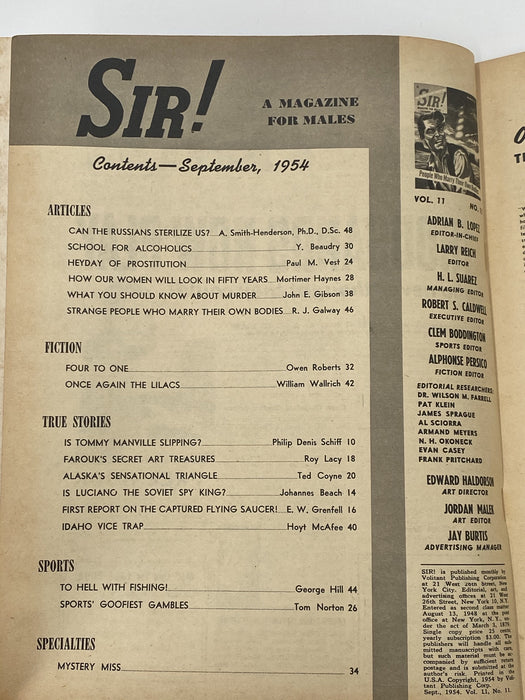Sir Magazine - School for Alcoholics - September 1954 Recovery Collectibles