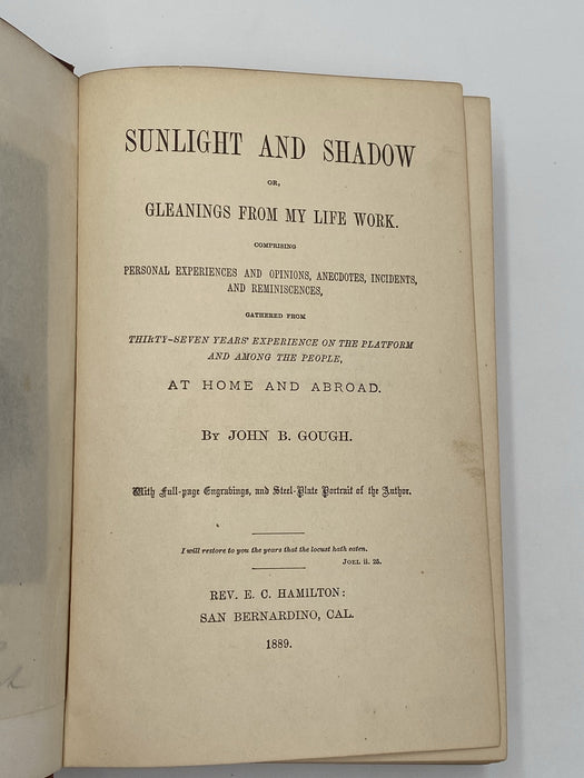 Sunlight and Shadow by John B. Gough Dr. Sucher