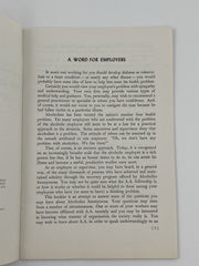 The Alcoholic Employee - Pamphlet - 3rd Printing 1953 Recovery Collectibles