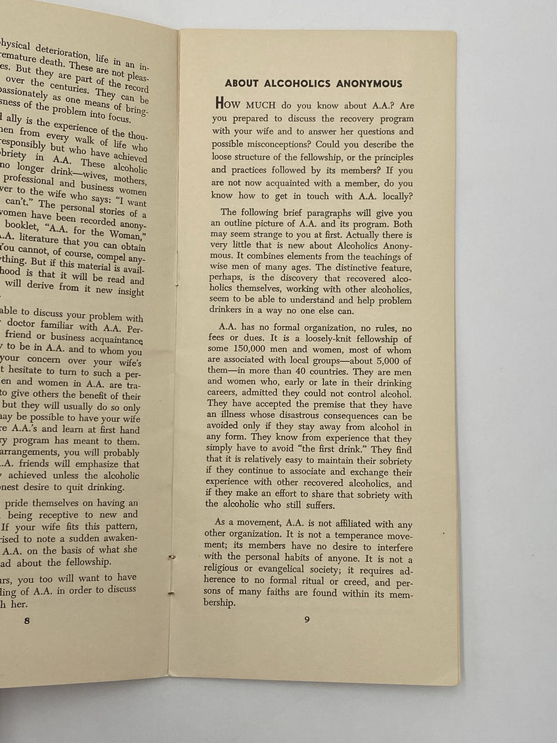 The Alcoholic Wife - January 1954 First Printing Pamphlet Paul Henke