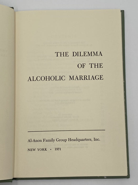 The Dilemma of The Alcoholic Marriage - 1973 Recovery Collectibles
