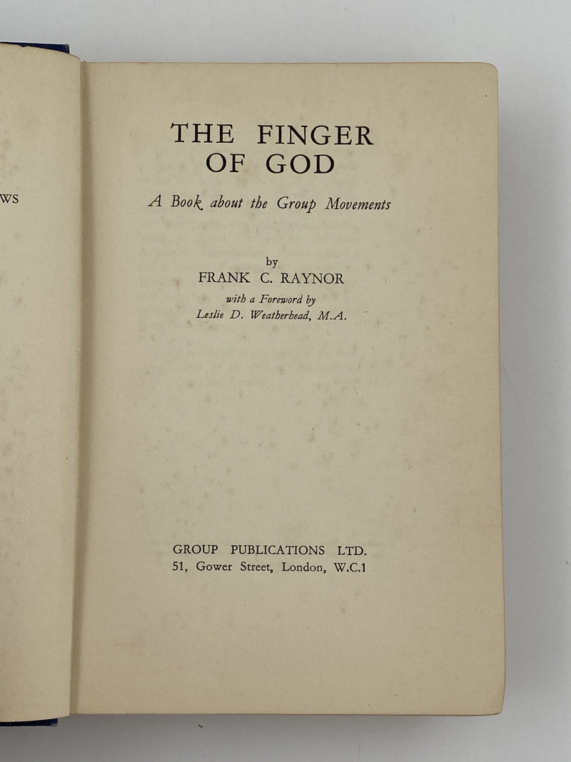 The Finger of God by Frank C. Raynor - First Printing 1934 Recovery Collectibles