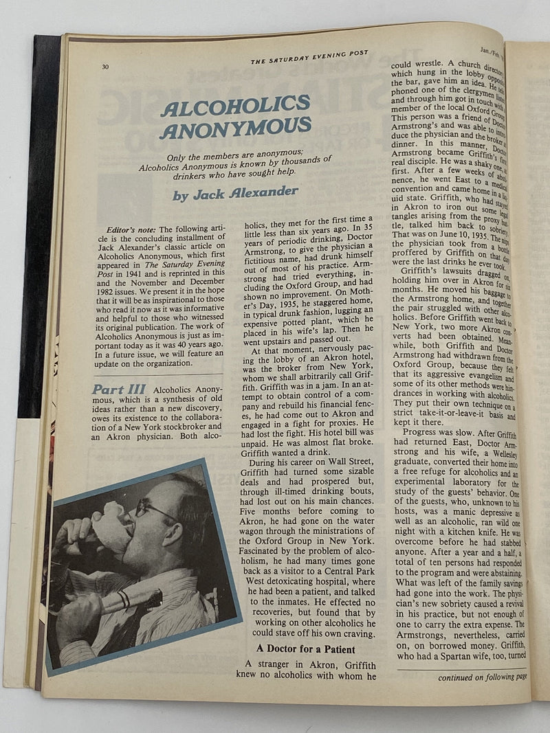The Saturday Evening Post - Jan/Feb 1983 - Alcoholics Anonymous Recovery Collectibles