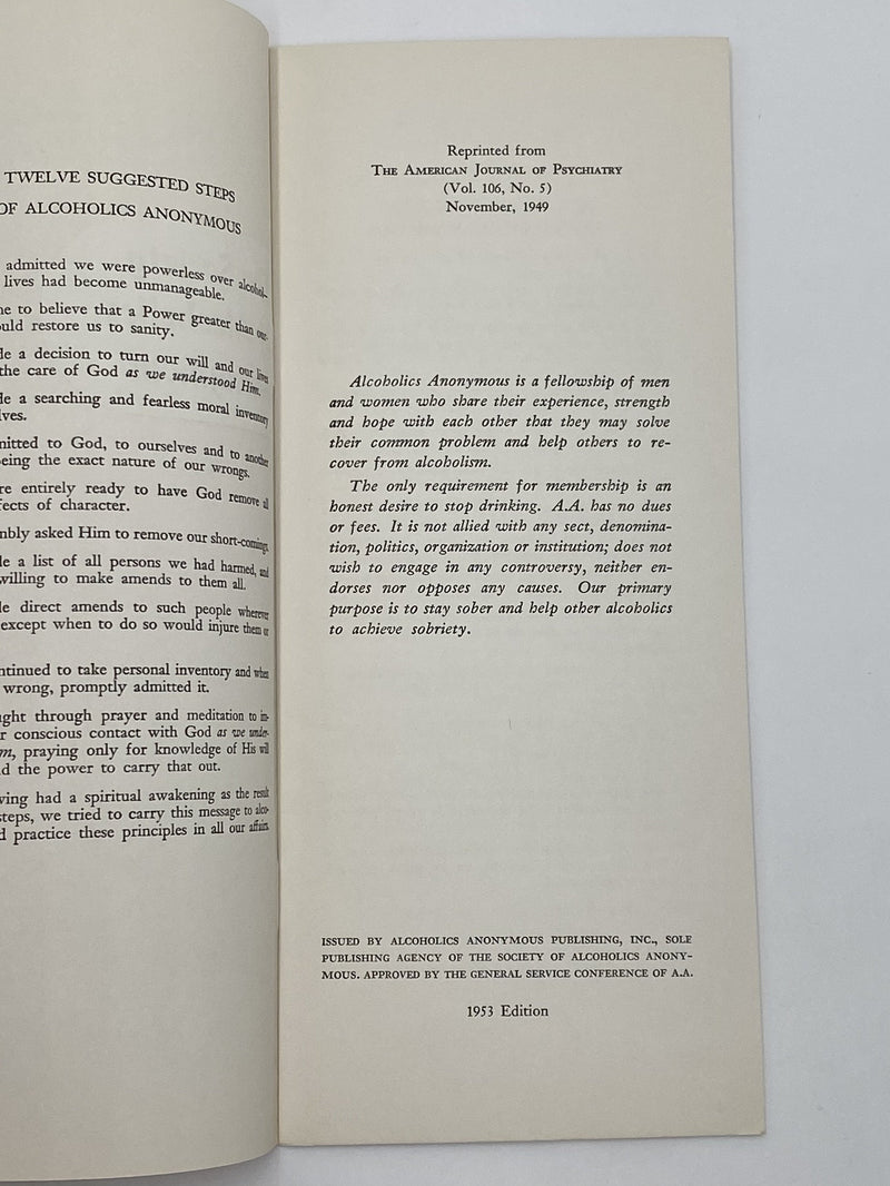 The Society of Alcoholics Anonymous - 1953 Edition Recovery Collectibles