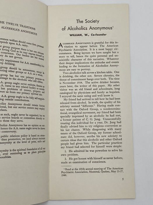 The Society of Alcoholics Anonymous - 1953 Edition Recovery Collectibles