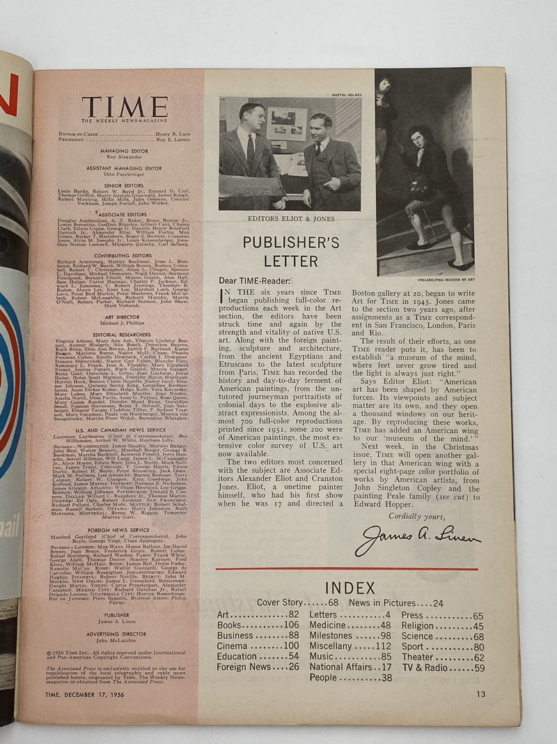 Time Magazine - AA’s Auxiliary - December 1956 Recovery Collectibles