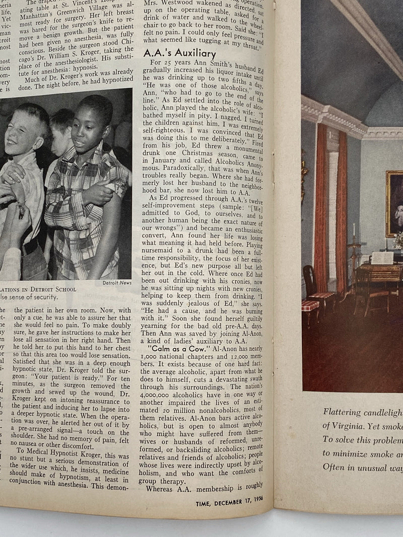 Time Magazine - AA’s Auxiliary - December 1956 Recovery Collectibles