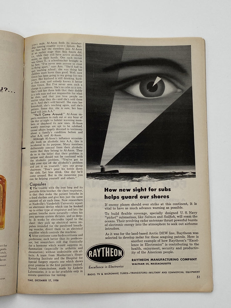 Time Magazine - AA’s Auxiliary - December 1956 Recovery Collectibles
