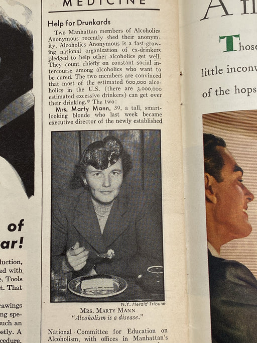 Time Magazine - Help for Drunkards - October 1944 Recovery Collectibles