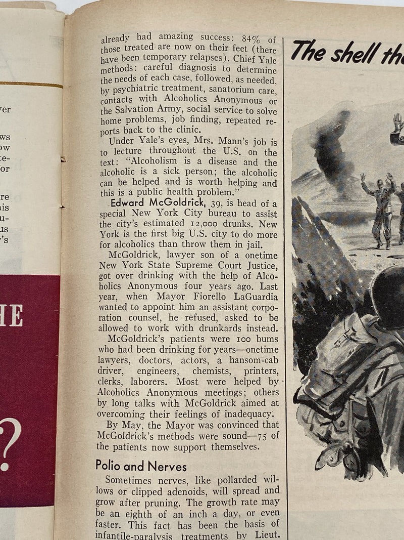 Time Magazine - Help for Drunkards - October 1944 Recovery Collectibles
