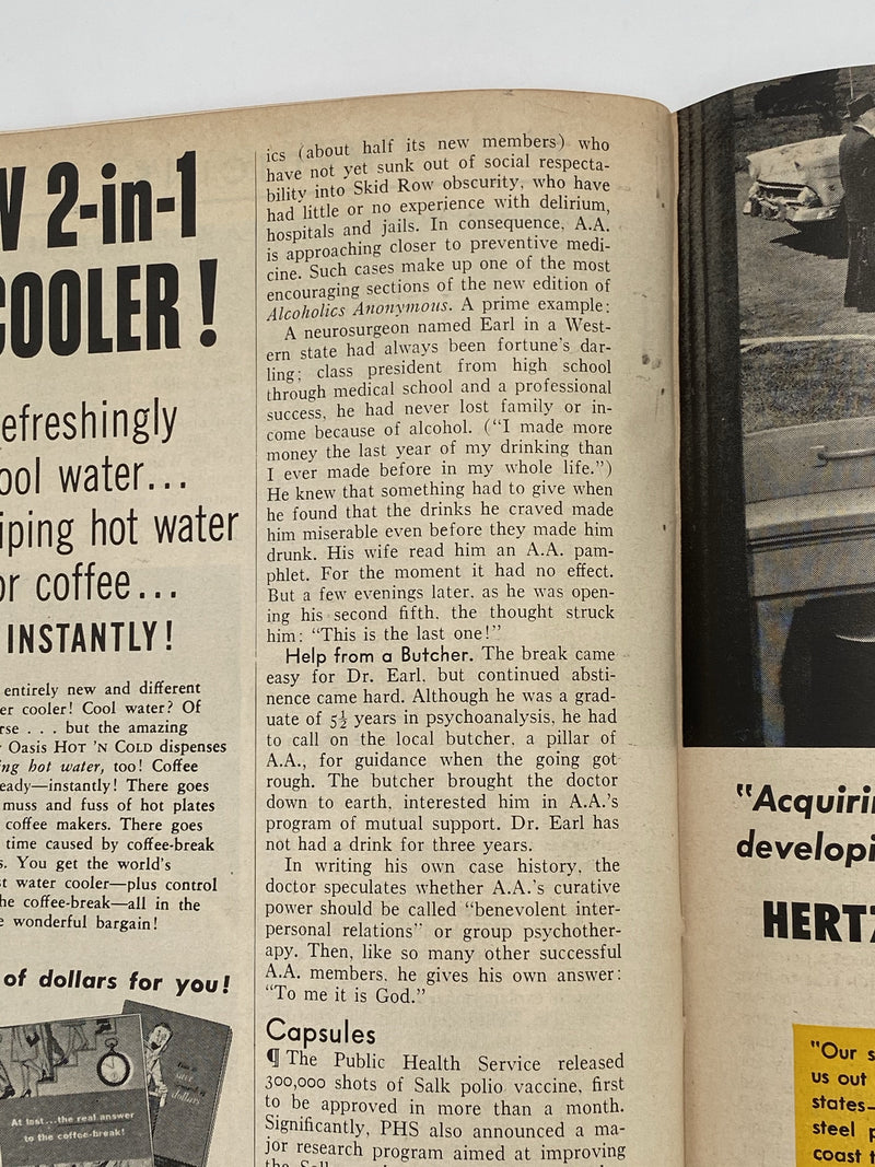 Time Magazine - July 1955 - Saved from Skid Row Recovery Collectibles