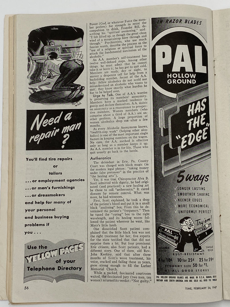 Time Magazine - Life Membership - February 1947 Recovery Collectibles