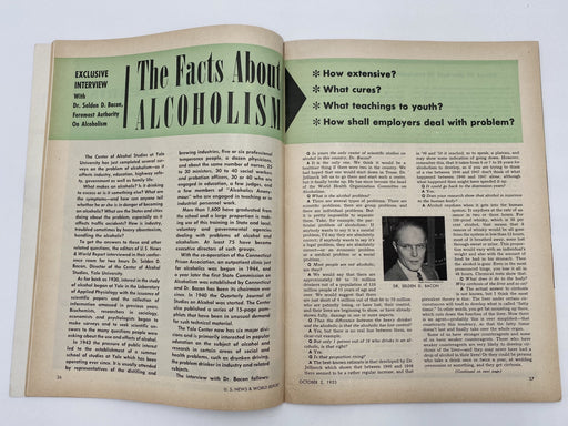 U.S. News & World Report - The Facts About Alcoholism - October 1953 Recovery Collectibles