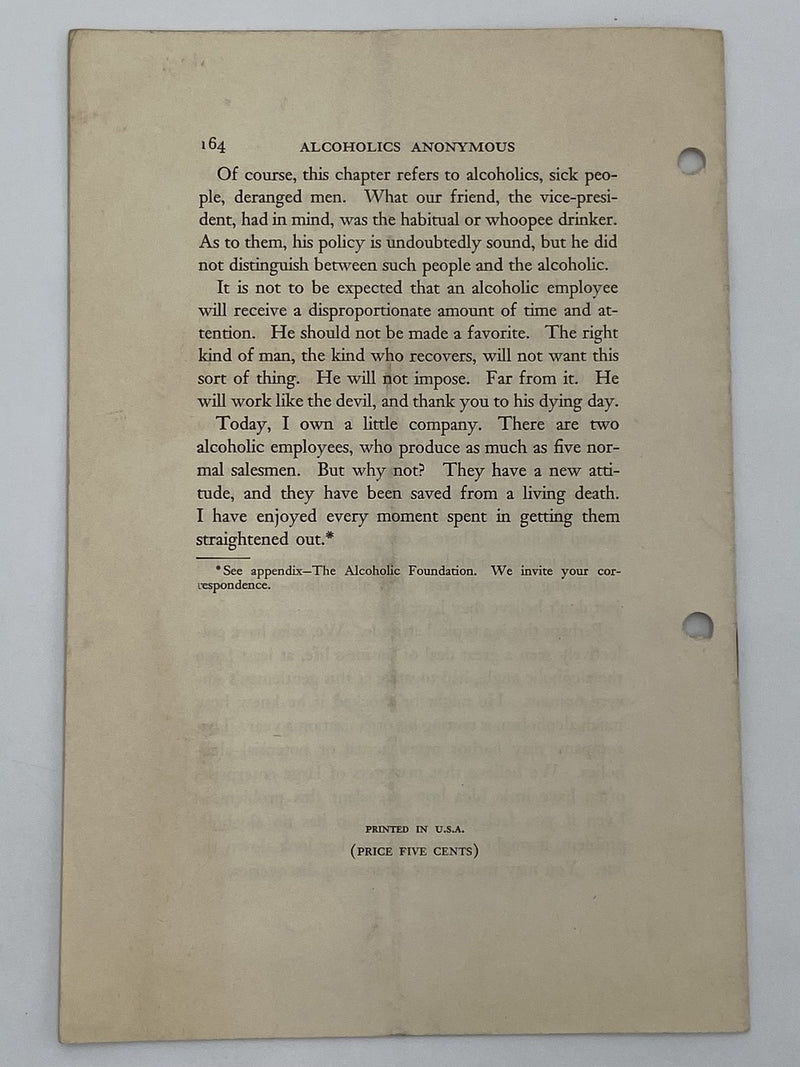 What About the Alcoholic Employee? - AA Pamphlet Recovery Collectibles