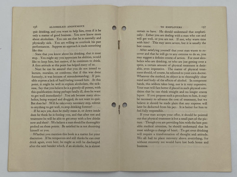 What About the Alcoholic Employee? - AA Pamphlet Recovery Collectibles