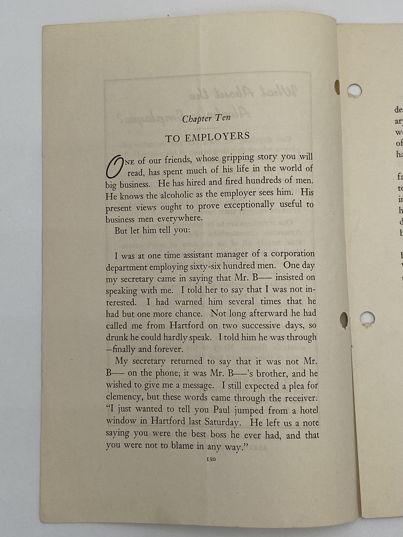 What About the Alcoholic Employee? - AA Pamphlet Recovery Collectibles