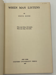 When Man Listens by Cecil Rose - 1939 Recovery Collectibles