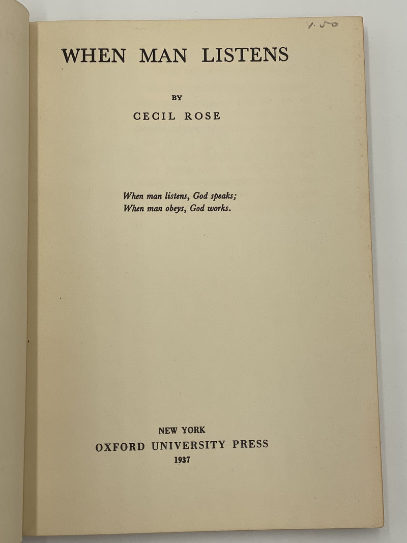 When Man Listens by Cecil Rose - 1939 Recovery Collectibles