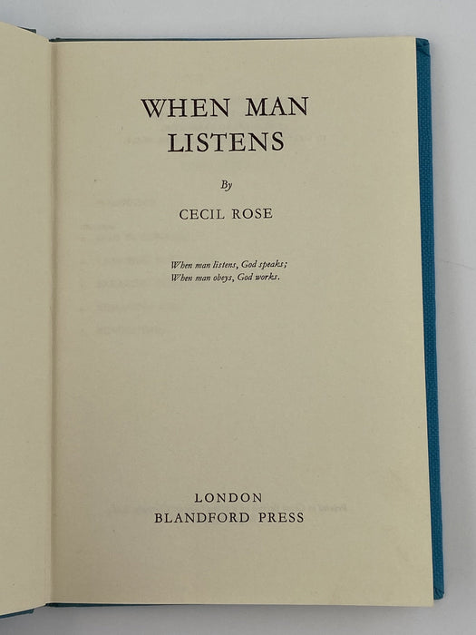When Man Listens by Cecil Rose - 1956 - ODJ Recovery Collectibles