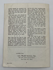 Why Alcoholics Anonymous is Anonymous by Bill W. - 1972 AA Pamphlet Recovery Collectibles