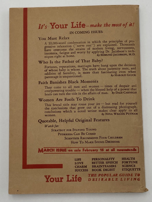 Your Life - Are You Dependent on Alcohol - February 1948 Recovery Collectibles